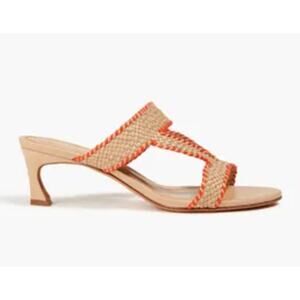 Alexandre Birman Georgia Heels 5.5 6 36 Braid Tan Orange Sandal Mule Leather